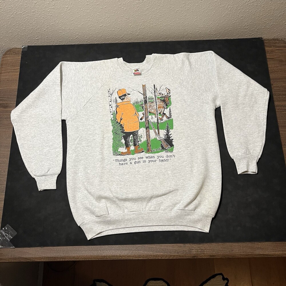 Vintage Far Side Sweatshirt 1990s Rocky Mountain Colorado Crewneck Bear Hunting